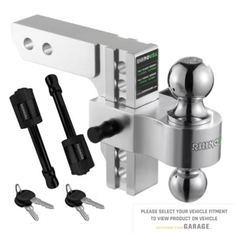 Rhino USA 8In Heavy Duty Drop Hitch - 2.5In (Silver) thumbnail 1