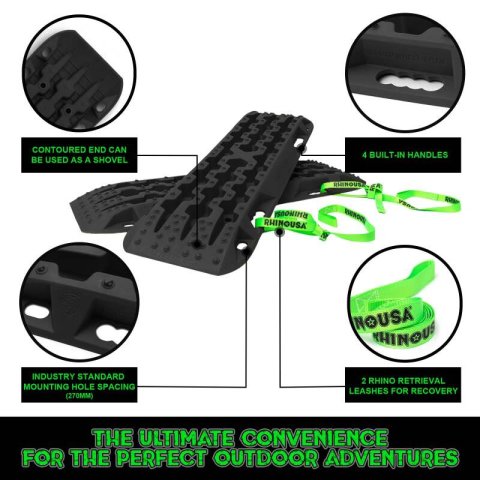 Rhino USA Recovery Traction Boards - Black (Pair) thumbnail 3