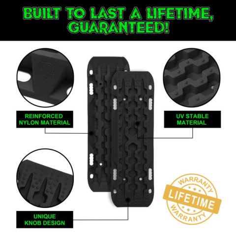 Rhino USA Recovery Traction Boards - Black (Pair) thumbnail 4