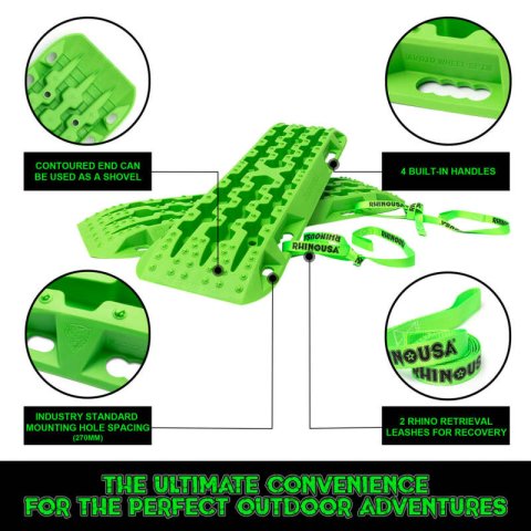 Rhino USA Recovery Traction Boards - Green (Pair) thumbnail 3