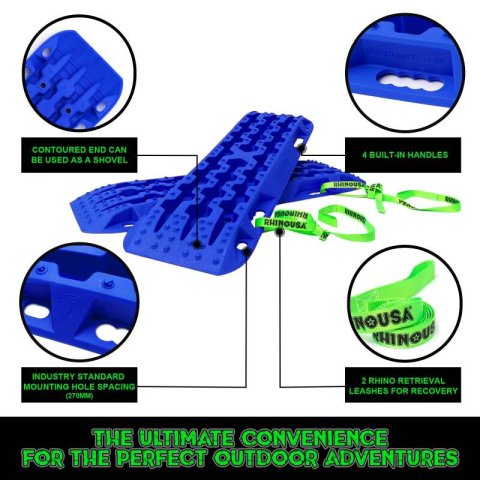 Rhino USA Recovery Traction Boards - Blue (Pair) thumbnail 2