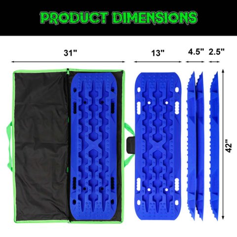 Rhino USA Recovery Traction Boards - Blue (Pair) thumbnail 4