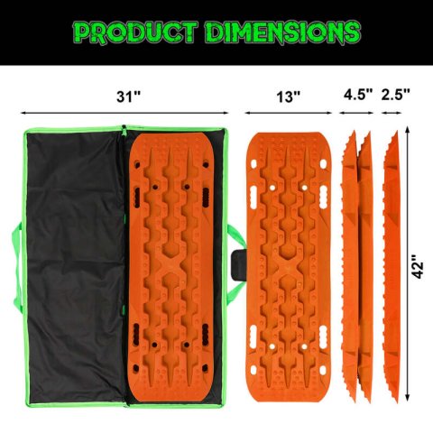Rhino USA Recovery Traction Boards - Orange (Pair) thumbnail 2
