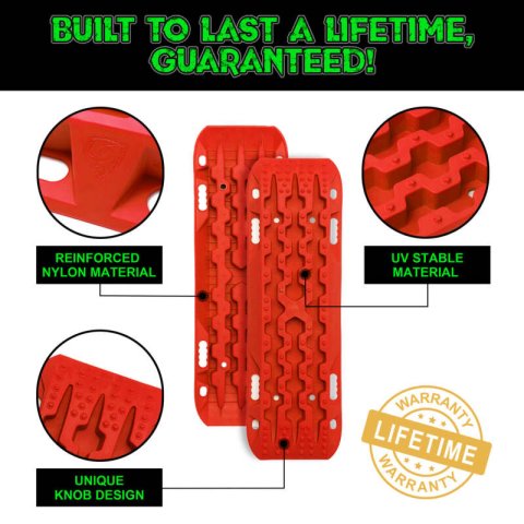 Rhino USA Recovery Traction Boards - Red (Pair) thumbnail 2