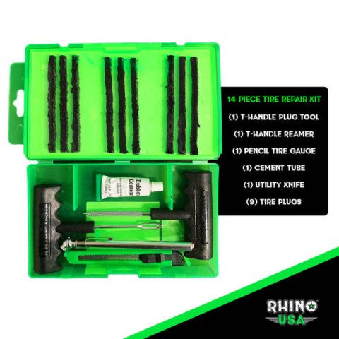 Rhino USA 14-Piece Compact Tire Repair Plug Kit thumbnail 2