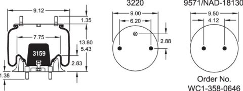 Firestone Ride-Rite Air Springs Replacement Bellow 1T15L2 2ST1/4PBW thumbnail 1