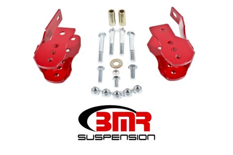 BMR 05-14 S197 Mustang Bolt-On Control Arm Relocation Brackets - Red thumbnail 1