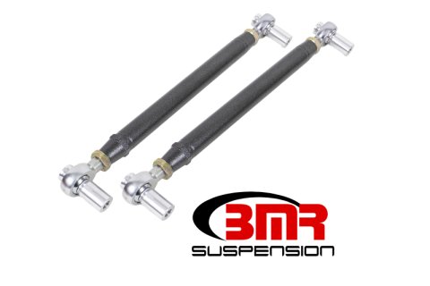 BMR 79-98 Fox Mustang Chrome Moly Lower Control Arms w/ Double Adj. Rod Ends - Black Hammertone