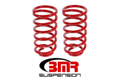 BMR 79-04 Ford Mustang (Ex. 99-04 Mustang Cobras w/ IRS) 1in Drop Rear Lowering Springs - Red thumbnail 1