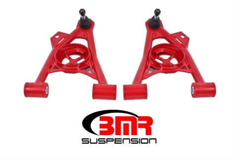 BMR 94-04 Ford Mustang Non-Adj. A-Arms Lower (Poly) w/ Spring Pocket - Red thumbnail 1