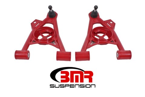 BMR 94-04 Ford Mustang Non-Adj. A-Arms Lower (Poly) w/ Spring Pocket - Red thumbnail 2