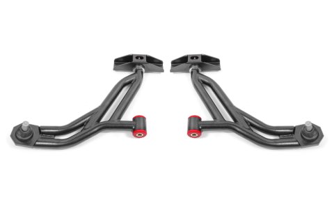 BMR 10-14 Ford Mustang / Shelby GT500 Non-Adj. Lower A-Arms (Poly/Delrin) - Black Hammertone thumbnail 1