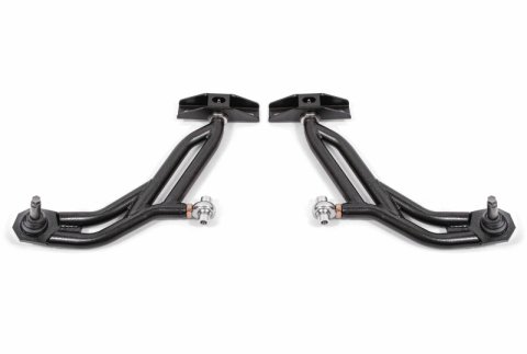 BMR 10-14 Ford Mustang Adj. Lower A-Arms w/ Delrin/Rod End / 19mm Tall Ball Joint - Black Hammertone