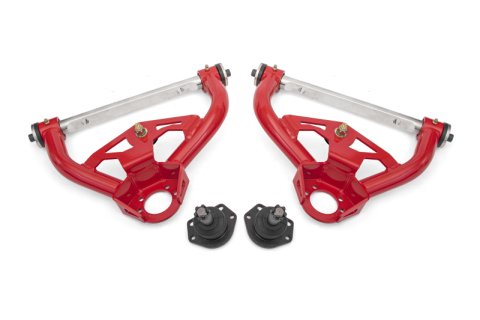 BMR 78-87 GM G-Body Non-Adjustable Upper A-Arms Delrin 0.5in Tall Ball Joint - Red thumbnail 1