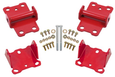 BMR 78-87 G-Body Motor Mount Kit Upper & Lower Solid - Red