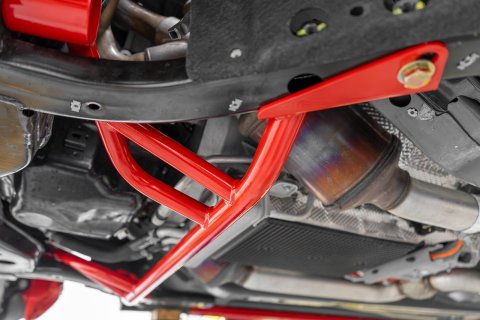 BMR 24-25 Ford Mustang S650 Chassis Brace Front Subframe 4-point - Black Hammertone thumbnail 3