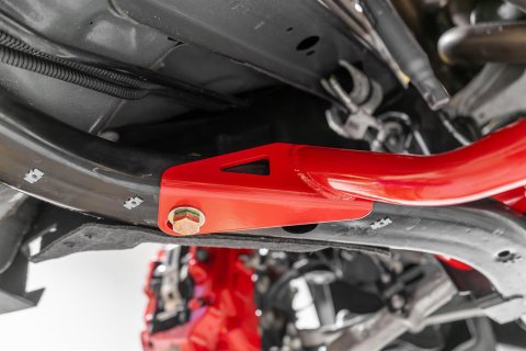BMR 24-25 Ford Mustang S650 Chassis Brace Front Subframe 4-point - Red thumbnail 4