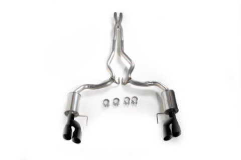 Roush 18-23 Mustang 5.0L V8 Black Tip Cat Back Exhaust Kit (Quad Tip Non-Active) thumbnail 2