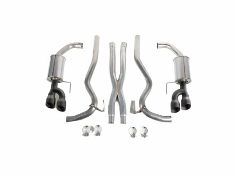 Roush 18-23 Mustang 5.0L V8 Black Tip Cat Back Exhaust Kit (Quad Tip Non-Active) thumbnail 3