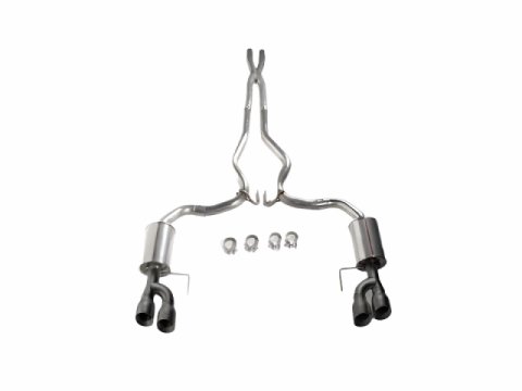 Roush 18-23 Mustang 5.0L V8 Black Tip Cat Back Exhaust Kit (Quad Tip Non-Active) thumbnail 4