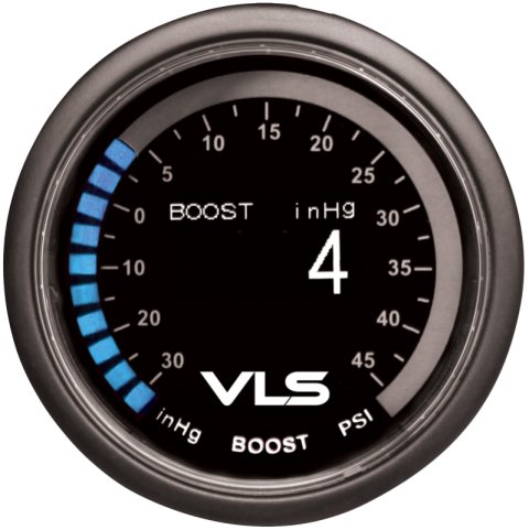 Revel VLS 52mm 30inHg-45PSI Digital OLED Boost Gauge thumbnail 2