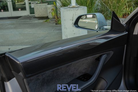 Revel GT Dry Carbon Door Trim (Front Left & Right) Tesla Model 3 - 2 Pieces thumbnail 1