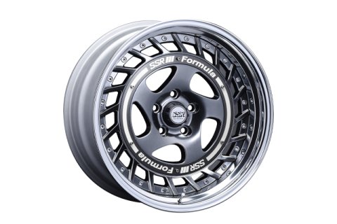 SSR Formula Aero Spoke 18x12.5 5x114.3 -39 Titan Silver w/ Brushed Red Aero Plate