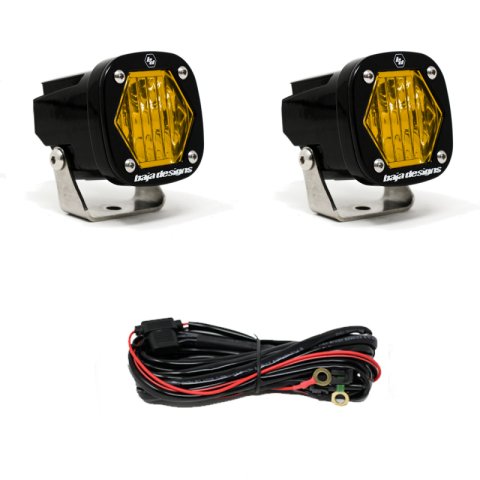 Baja Designs S1 Amber Wide Cornering LED Light w/ Mounting Bracket Pair thumbnail 1