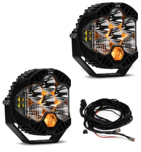 Baja Designs Jeep JL/JT Rubicon Steel Bumper LED Light Kit LP6 w/Upfitter thumbnail 2