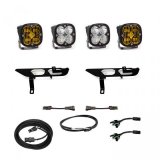 Baja Designs 2021+ Ford F150 Fog Pocket Kit SAE Amber Squadron Sport DC with Upfitter thumbnail 4
