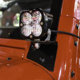 Baja Designs 07-18 Jeep Wrangler JK Squadron Pro Spot A-Pillar Kit LED Light Pods - White thumbnail 2