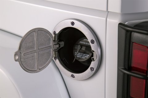 AMP Research 2007-2017 Jeep Wrangler JK 2/4 Door Fuel Door - Brushed thumbnail 7