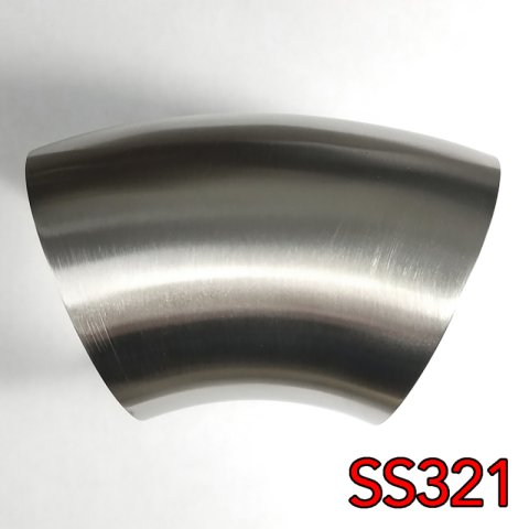 Stainless Bros 2in SS321 45 Degree Mandrel Bend Elbow 1D - 16GA/.065in Wall - No Leg thumbnail 1