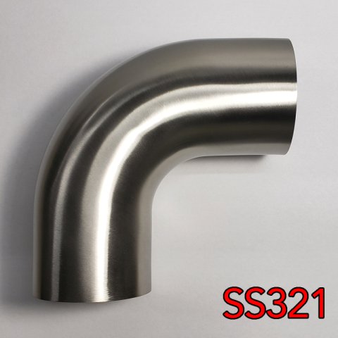 Stainless Bros 2.13in SS321 90 Deg Mandrel Bend Elbow - 1.5D Radius 16GA/.065in Wall (Leg) thumbnail 1