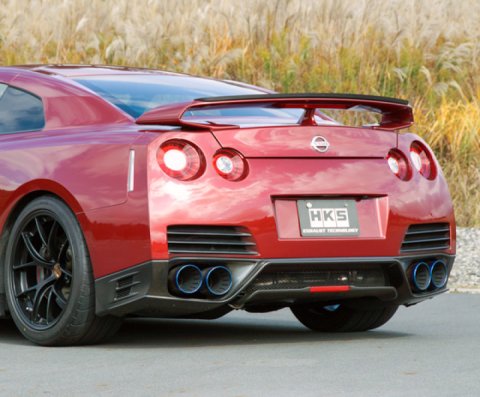 HKS RACING MUFFLER R35 GT-R w/ SILENCER thumbnail 1
