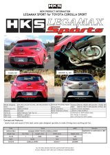 HKS LEGAMAX Sports 2018 Toyota Corolla Sport 2ZR/8NR thumbnail 2