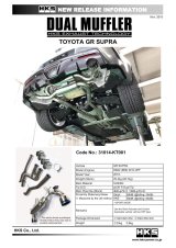 HKS 2019+ Toyota GR Supra w/o OPF Dual Hi-Power Titanium Tip Catback Exhaust thumbnail 2