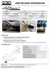 HKS Hi-Power Muffler 2014+ Honda Fit Sport GK5 w/ Carbon Tips thumbnail 1