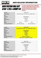 HKS BCD Piston Kit G16E 1.75L L-Comp S3 D88 thumbnail 2