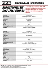 HKS BCD Piston Kit G16E 1.75L L-Comp S3 D88 thumbnail 4