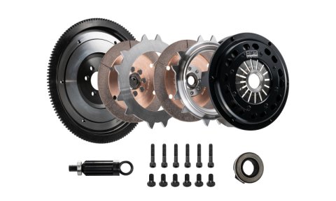 DKM Clutch 00-06 BMW M3 215mm Ceramic Twin Disc MRX Clutch Kit w/Flywheel (850 ft/lbs Torque) thumbnail 1