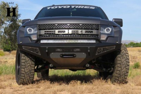 Addictive Desert Designs 10-14 Ford F-150 Raptor HoneyBadger Front Bumper w/ Winch Mount thumbnail 1