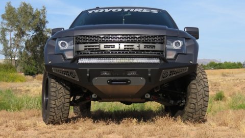 Addictive Desert Designs 10-14 Ford F-150 Raptor HoneyBadger Front Bumper w/ Winch Mount thumbnail 5
