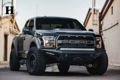 Addictive Desert Designs 17-18 Ford F-150 Raptor HoneyBadger Front Bumper w/ Winch Mount thumbnail 1