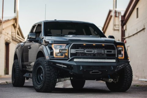 Addictive Desert Designs 17-18 Ford F-150 Raptor HoneyBadger Front Bumper w/ Winch Mount thumbnail 2