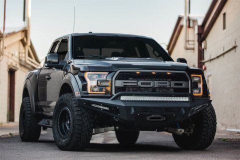 Addictive Desert Designs 17-18 Ford F-150 Raptor HoneyBadger Front Bumper w/ Winch Mount thumbnail 4