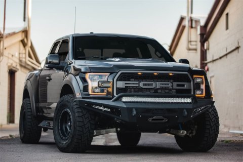 Addictive Desert Designs 17-18 Ford F-150 Raptor HoneyBadger Front Bumper w/ Winch Mount thumbnail 7