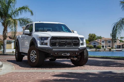 Addictive Desert Designs 17-18 Ford F-150 Raptor Stealth Fighter Front Bumper w/ Winch Mount thumbnail 7