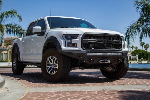 Addictive Desert Designs 17-18 Ford F-150 Raptor Stealth Fighter Front Bumper w/ Winch Mount thumbnail 9