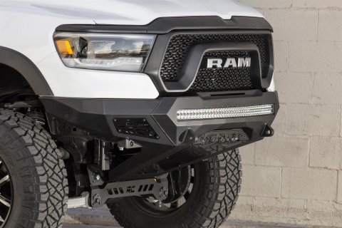 Addictive Desert Designs 2019 Ram Rebel 1500 Stealth Fighter Fr Bumper w/Parking Sensor Cutouts thumbnail 2